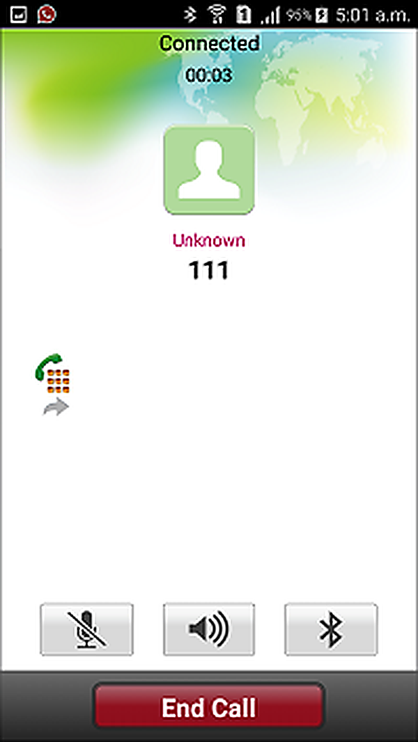Call2Voice active call screen